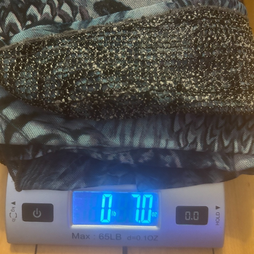 Anthropologie Adore Cardigan Vest XL Blue Print Mesh Duster Sequin Fairy Grunge - Picture 10 of 10